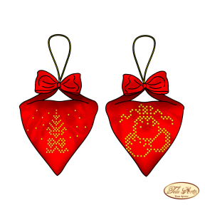 Пендибуль новогодний красный Схема для вышивки бисером Tela Artis В-015ТА