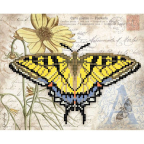 Жёлтая бабочка Схема для вышивки бисером Повитруля Т4 12