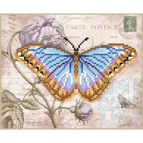 Голубая бабочка Схема для вышивки бисером Повитруля Т4 11