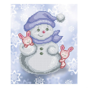 Снеговик в фиолетовой шапочке Схема для вышивания бисером ВДВ Т-0055