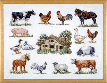 Набор для вышивания Permin (Animals at the farm) 70-6420 70-6420 фото