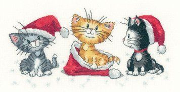 Набор для вышивания крестом Heritage Crafts Christmas Kittens H1156 H1156 фото