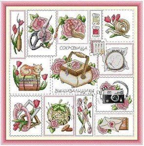 Люблю рукоділля Набір для вишивання хрестиком з друкованою схемою на тканині Joy Sunday J645 J645JS фото