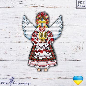Схема для вишивання хрестиком Ксенія Вознесенська Український ангел СХ-091КВ СХ-091КВ фото