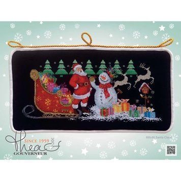 Santa Claus Black Aida Набор для вышивки крестом Thea Gouverneur gouverneur_555.05 gouverneur_555.05 фото