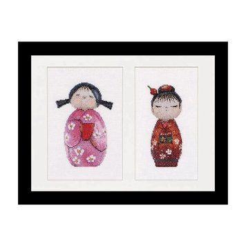Kokeshi Dolls Linen Набор для вышивки крестом Thea Gouverneur gouverneur_547 gouverneur_547 фото