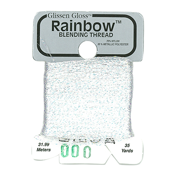 Rainbow Blending Thread 000 Bright White Металеве муліне Glissen Gloss RBT000 RBT000 фото
