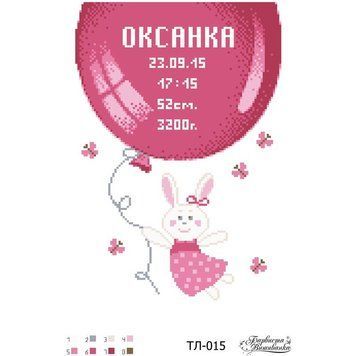 Схема картины Метрика девочки &laquo;Шарик&raquo; для вышивки бисером на ткани ТЛ015пн2233 ТЛ015пн2233 фото