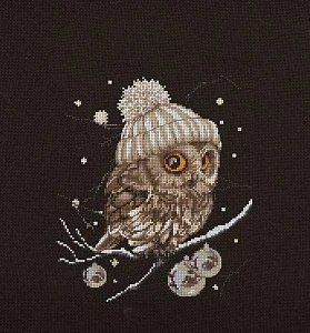 Whoo..Whoo..It's Winter Black Aida Набір для вишивки хрестиком Thea Gouverneur gouverneur_743.05 gouverneur_743.05 фото