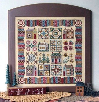 Схема для вышивки крестиком Calico Village Quilt Linda Myers LF-105 фото