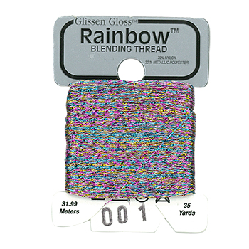 Rainbow Blending Thread 001 Multi-White Металізований мулін Glissen Gloss RBT001 RBT001 фото