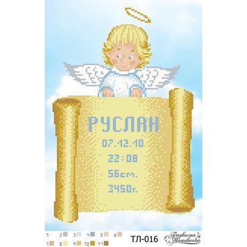 Схема картины Метрика мальчика &laquo;Свиток&raquo; для вышивки бисером на ткани ТЛ016пн2233 ТЛ016пн2233 фото