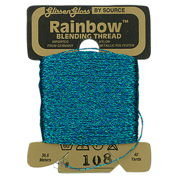 Rainbow Blending Thread 108 Blue Green Металізоване муліне Glissen Gloss RBT108 RBT108 фото