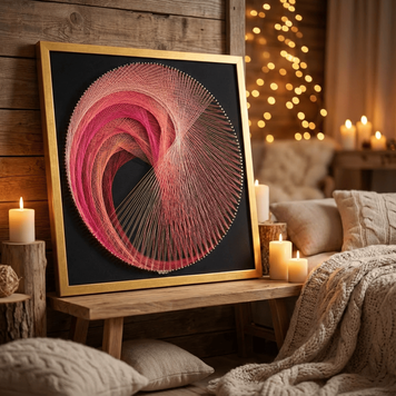 Набір String Art Colored spiral розмір 50х50 см EX-016 фото