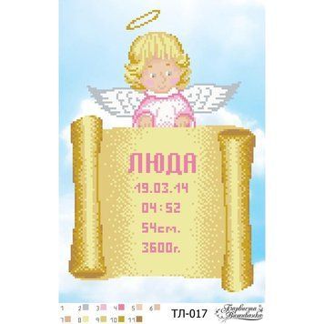 Схема картины Метрика девочки &laquo;Свиток&raquo; для вышивки бисером на ткани ТЛ017ан2233 ТЛ017ан2233 фото