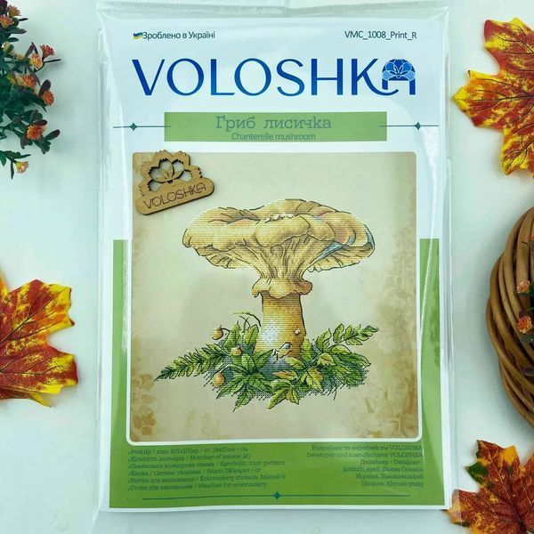 Гриб лисичка Набір для вишивання хрестом (Aida 16) VOLOSHKA VMC_1008_Print_A VMC_1008_Print_A фото