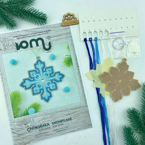 Снежинка Набор для вышивания в смешанной технике на дереве VOLOSHKA YUMI_024_WF YUMI_024_WF фото
