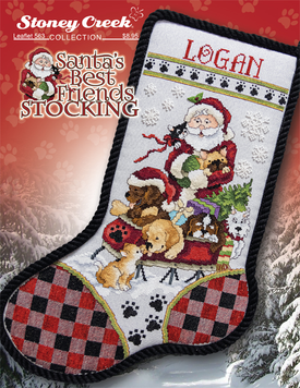 Santa's Best Friends Stocking Схема для вишивання хрестом Stoney Creek LFT563 LFT563 фото