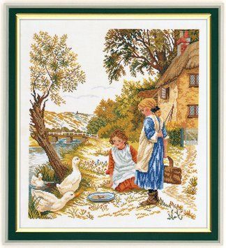 Девушки и гуси Набор для вышивания крестом Eva Rosenstand 12-964 12-964 фото