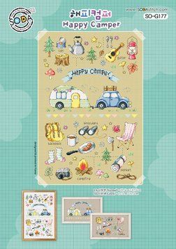 Схема для вышивки нитками крестиком Soda Stitch Happy Camper//Счастливый кемпер SODA Stitch SO-G177 фото