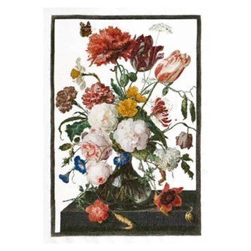 Still Life with Flowers in a glass Vase Linen Набір для вишивки хрестиком Thea Gouverneur gouverneur_785 gouverneur_785 фото