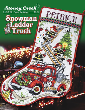 Snowman Ladder Truck Stocking Схема для вишивання хрестиком Stoney Creek LFT452 LFT452 фото