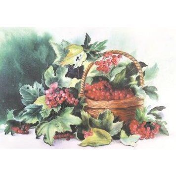 Кошик з калиною Принт для художньої вишивки Alisena AL1039а AL1039а фото