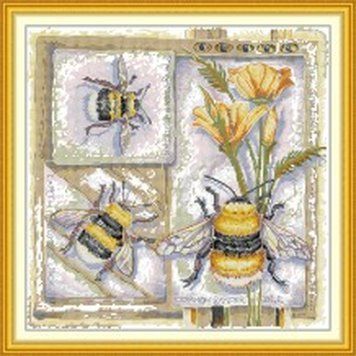 Біологічна ілюстрація Бджоли Набір для вишивання нитками Joy Sunday DB275JS DB275JS фото