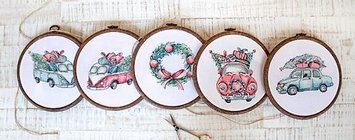 Набір для вишивання LETISTITCH Christmas Retro Cars / Kit of 5 LETI 965 LETI965 фото