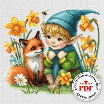 Найкращі друзі Електронна схема для вишивання хрестом Wonderland Сrafts WLP-017 WLP-017 фото