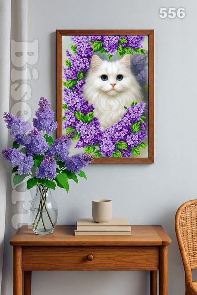 Котик в сирени Схема для вышивки бисером Biser-Art 556-ба 556-ба фото