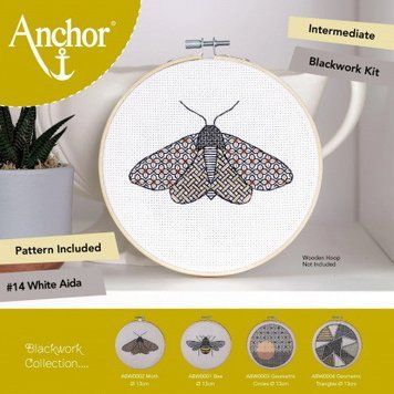 Набір для вишивання хрестиком Блекворк: Метелик (Blackwork: Moth) ANCHOR ABW0002 ABW0002 фото