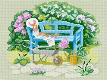 Тачка на задньому дворі Набір для вишивання на канві з малюнком Quick Tapestry TL-10 TL-10 фото