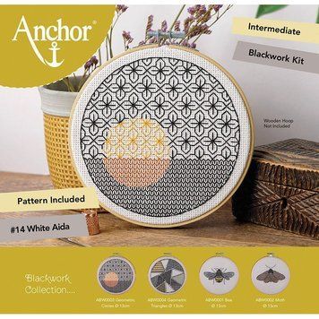 Набір для вишивання хрестиком Блекворк: Геометричні круги (Blackwork: Geometric Circles) ANCHOR ABW0003 ABW0003 фото