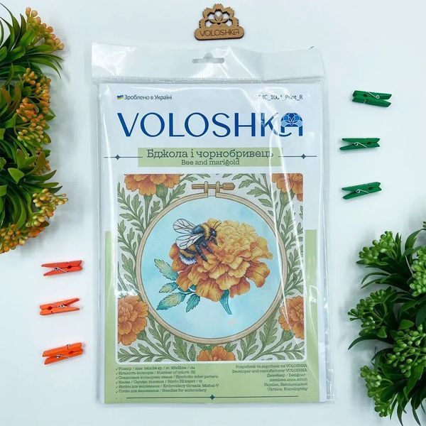Бджола на чорнобривці Набір для вишивки хрестиком VOLOSHKA VМС_1004_Print_R VМС_1004_Print_R фото