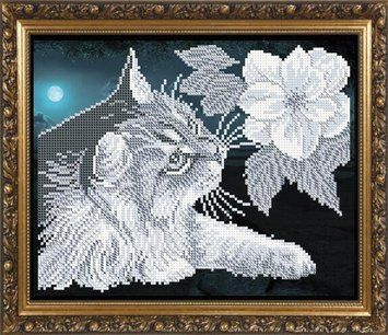 Схема на ткани для вышивания бисером ArtSolo Кот с магнолией VKA4054 VKA4054 фото