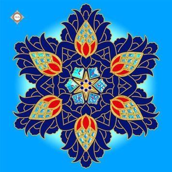 ПС-018 Royal Sapphire Damask . ТМ Міледі. Схема для вишивки бісером декоративної подушки Міледі ПС-018 фото