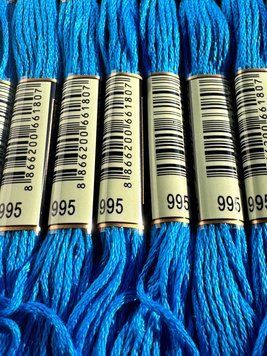 Муліне для вишивання AIRO №995 колір Electric Blue, Dark/Темний електричний синій 8м AIRO995 фото