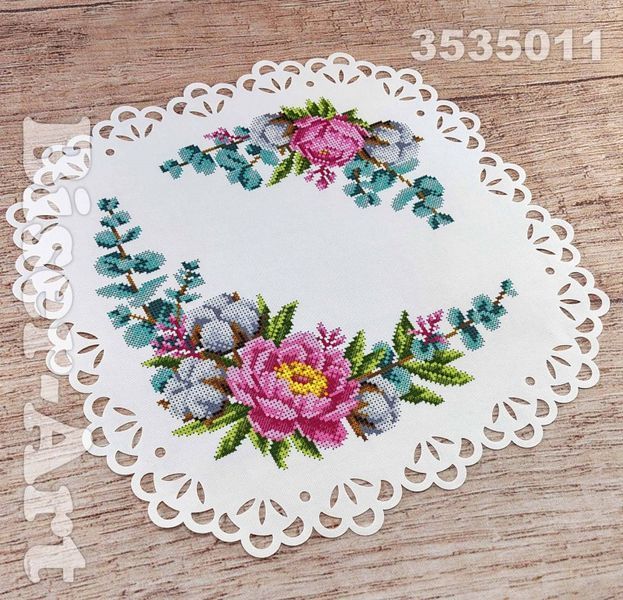 Серветка з перфорованим мереживом під вазу для вишивки бісером Biser-Art 3535011ба 3535011ба фото