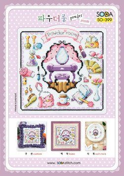 Схема для вышивки нитками крестиком Soda Stitch POWDER ROOM//Дамская комната SODA Stitch SO-399 фото