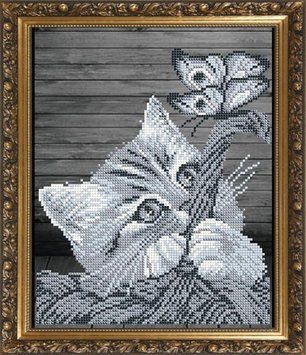 Схема на ткани для вышивания бисером ArtSolo Котенок в корзине VKA4058 VKA4058 фото