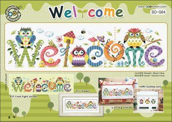 Схема для вишивки нитками хрестиком Soda Stitch Welcome SO-G64 фото