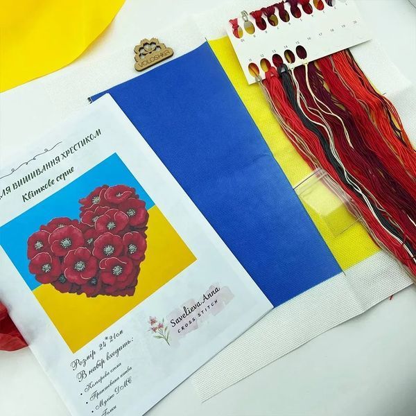 Цветочное сердце Набор для вышивки крестиком (рівномірна канва) VOLOSHKA VD_SA_001_R VD_SA_001_R фото