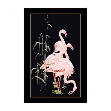 Flamingo Black Aida Набор для вышивки крестом Thea Gouverneur gouverneur_1070.05 gouverneur_1070.05 фото
