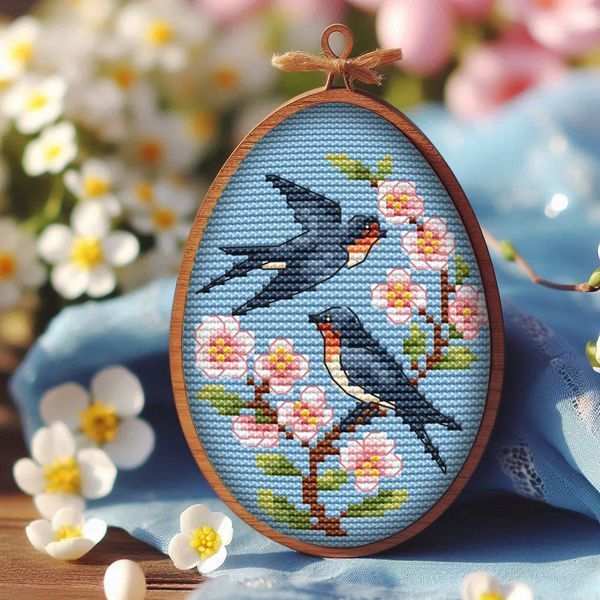 Великодні яйця. Магія весни. Ластівки Схема для вишивання хрестиком Ксенія Вознесенська СХ-132КВ СХ-132КВ фото