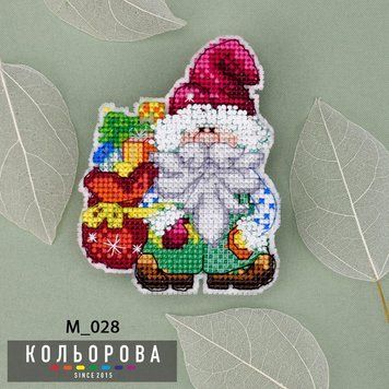 Новорічний гном Набір-магніт для вишивання хрестиком ТМ КОЛЬОРОВА М_028 М_028 фото
