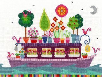 Набір для вишивання хрестиком Bothy Threads XCR3 Funky Houseboat Веселий плавучий будинок XCR3 фото