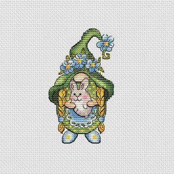 Схема для вишивання хрестиком Ксенія Вознесенська Дівчинка Гном З Кроликом СХ-010КВ СХ-010КВ фото