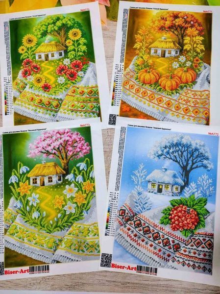 Пори року. Будиночки. Набір схем для вишивання бісером Biser-Art 40452-ба 40452-ба фото