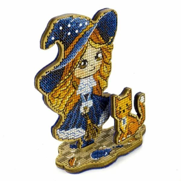 Ведьмочка в синем Набор для вышивания нитками по дереву Wonderland Сrafts FLW-070 FLW-070 фото